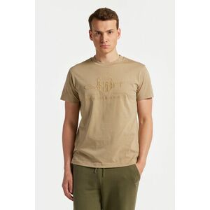 PÓLÓ GANT REG TONAL SHIELD SS T-SHIRT CONCRETE BEIGE kép