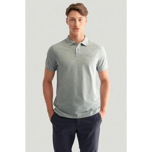 PÓLÓ GANT REG TONAL SHIELD SS RUGGER GREY MELANGE kép