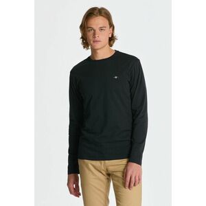 PÓLÓ GANT REG SHIELD LS T-SHIRT BLACK kép