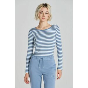 PÓLÓ GANT SLIM STRIPED 1X1 RIBBED LS T-SHIRT BLUE WATER kép