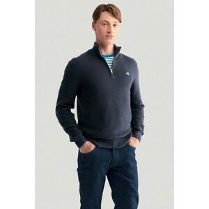 PULÓVER GANT TEXTURED COTTON H-ZIP EVENING BLUE kép