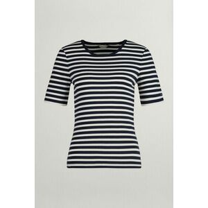 PÓLÓ GANT SLIM STRIPED 1X1 RIBBED SS T-SHIRT EVENING BLUE kép