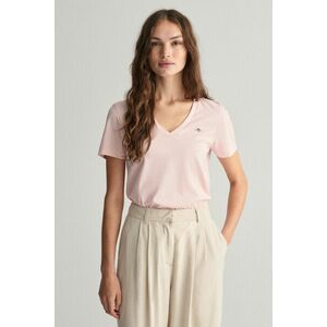 PÓLÓ GANT REG SHIELD SS V-NECK T-SHIRT FADED PINK kép