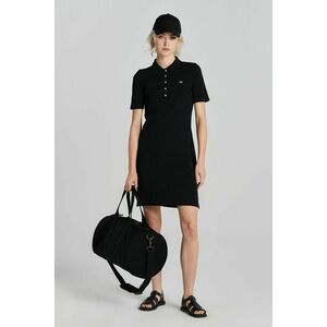 RUHA GANT SLIM SHIELD SS PIQUE POLO DRESS BLACK kép