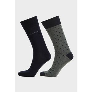 ZOKNI GANT DOT AND SOLID SOCKS 2-PACK CHARCOAL MELANGE kép