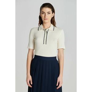 PÓLÓ GANT LIGHTWEIGHT RIBBED SS POLO CREAM kép