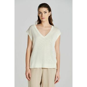 MELLÉNY GANT LINEN BLEND V-NECK VEST CREAM kép