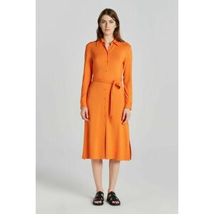 RUHA GANT SLIM JERSEY SHIRT DRESS PUMPKIN ORANGE kép