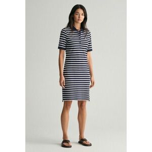 RUHA GANT STRIPED SHIELD SS PIQUE POLO DRESS EVENING BLUE kép