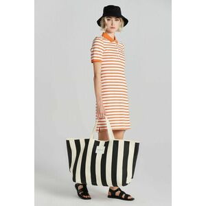 RUHA GANT STRIPED SHIELD SS PIQUE POLO DRESS PUMPKIN ORANGE kép