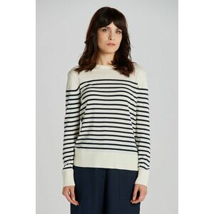 PULÓVER GANT FINE KNIT STRIPED C-NECK CREAM kép