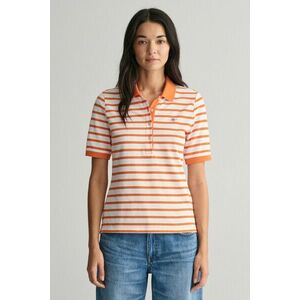 PÓLÓ GANT SLIM STRIPED SHIELD SS PIQUE POLO PUMPKIN ORANGE kép