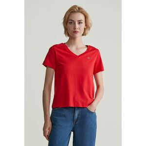 PÓLÓ GANT REG SHIELD SS V-NECK T-SHIRT BRIGHT RED kép