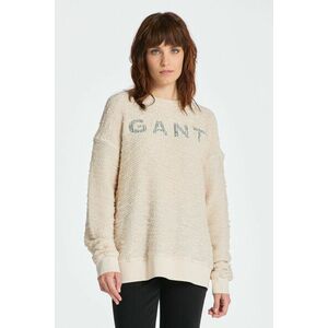 MELEGÍTŐ FELSŐ GANT REL BOUCLE APPLIQUE C-NECK SWEAT EGGSHELL kép