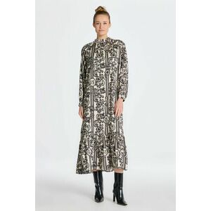 RUHA GANT REL LACE PRINT TURTLENECK DRESS LINEN kép