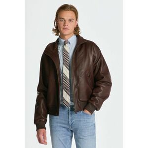 DZSEKI GANT RELAXED LEATHER BOMBER JACKET DARK MAHOGANY kép