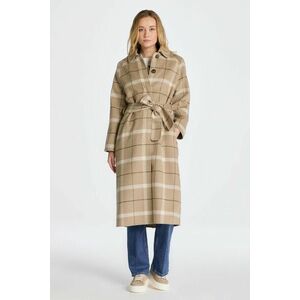 KABÁT GANT CHECKED HANDSTITCHED CAR COAT COLD BEIGE kép