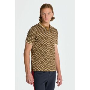 PÓLÓ GANT JACQUARD SS POLO MUSTARD BEIGE kép