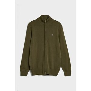 PULÓVER GANT CASUAL COTTON ZIP CARDIGAN JUNIPER GREEN kép