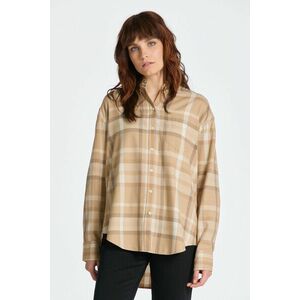 ING GANT RELAXED CHECKED FLANNEL BD SHIRT DARK KHAKI kép