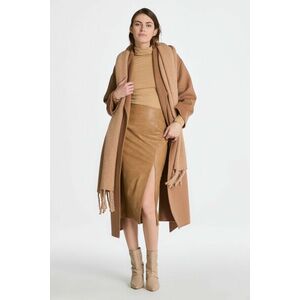 SZOKNYA GANT SLIM LEATHER PENCIL SKIRT TAN kép