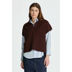 MELLÉNY GANT CROPPED POLO VEST DARK MAHOGANY kép