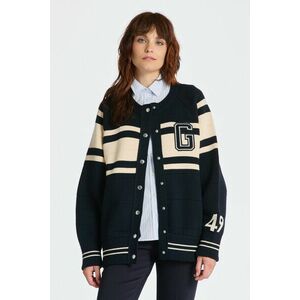 KARDIGÁN GANT KNITTED GANT VARSITY JACKET EVENING BLUE kép