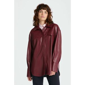 ING GANT RELAXED FAUX LEATHER OVERSHIRT PLUMPED RED kép