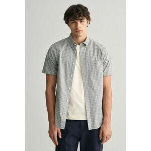 ING GANT REG POPLIN MICROCHECK SS SHIRT MILKY MATCHA kép