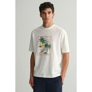 PÓLÓ GANT HAWAII PRINTED GRAPHIC SS T-SHIRT EGGSHELL kép