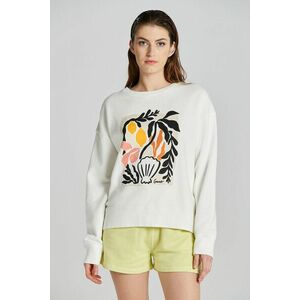 MELEGÍTŐ FELSŐ GANT RELAXED PALM CNECK SWEATER EGGSHELL kép