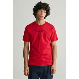 PÓLÓ GANT LOGO SCRIPT PRINTED SS T-SHIRT RUBY RED kép