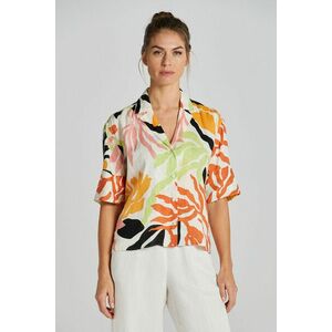 ING GANT REL PALM PRINT SS LINEN SHIRT MEDAL YELLOW kép