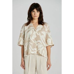 ING GANT REL PALM PRINT SS LINEN SHIRT DRY SAND kép