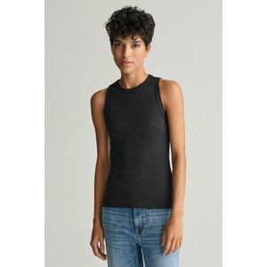 TOP HIGH NECK RIB TANK TOP BLACK kép