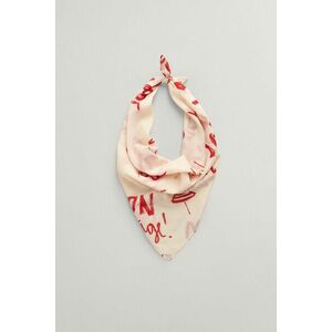 SÁL GANT TEXT PRINTED COTTON SILK SCARF BRIGHT RED kép