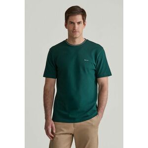 PÓLÓ GANT TEXTURED RIB SS TSHIRT TARTAN GREEN kép