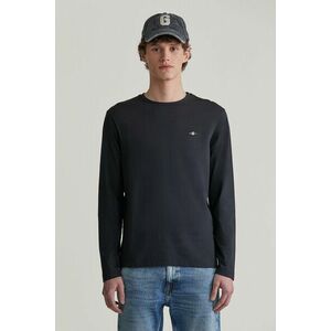 PÓLÓ GANT REG SHIELD LS T-SHIRT BLACK kép