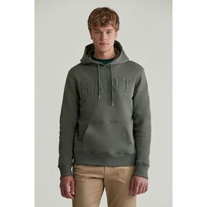 MELEGÍTŐ FELSŐ GANT EMBOSSED SWEAT HOODIE DARK EARTHY GREEN kép