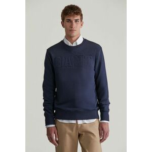 MELEGÍTŐ FELSŐ GANT EMBOSSED C-NECK SWEAT EVENING BLUE kép