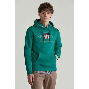 MELEGÍTŐ FELSŐ GANT REG ARCHIVE SHIELD HOODIE DEEP FOREST GREEN kép