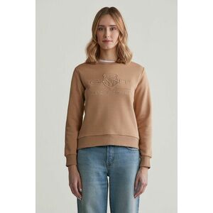 MELEGÍTŐ FELSŐ GANT REG TONAL SHIELD C-NECK SWEAT CARAMEL BEIGE kép