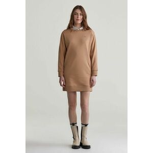 RUHA GANT REL SHIELD C-NECK SWEAT DRESS CARAMEL BEIGE kép