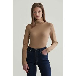 GARBÓ GANT SLIM RIB TURTLENECK CARAMEL BEIGE kép