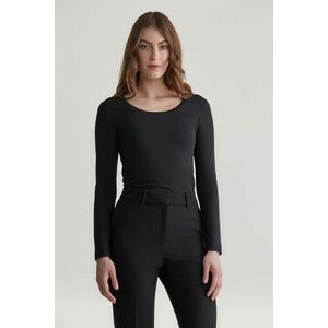 PÓLÓ GANT SLIM COT/ELA LS SCOOP NECK TOP BLACK kép