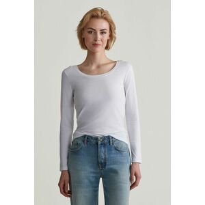 PÓLÓ GANT SLIM COT/ELA LS SCOOP NECK TOP WHITE kép