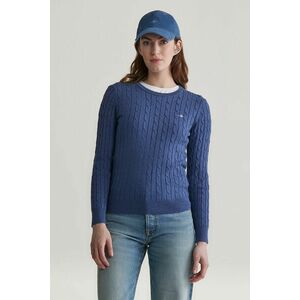 PULÓVER GANT STRETCH COTTON CABLE C-NECK DUSTY NAVY kép