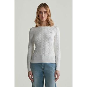 PULÓVER GANT STRETCH COTTON CABLE C-NECK EGGSHELL kép