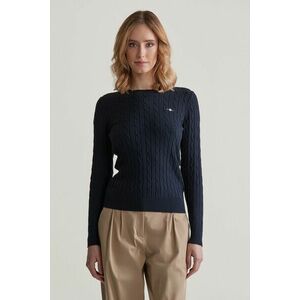 PULÓVER GANT STRETCH COTTON CABLE C-NECK EVENING BLUE kép