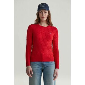 PULÓVER GANT STRETCH COTTON CABLE C-NECK RUBY RED kép